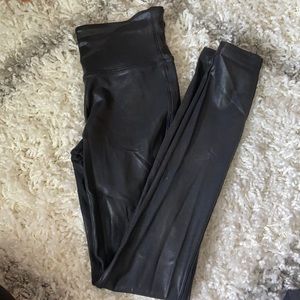 Spank faux leather leggings